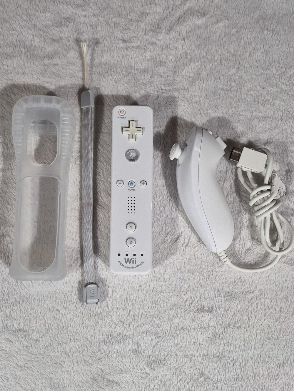 Official (OEM) Nintendo Wii Motion Plus Remote and Wii Nunchuck + Sleeve + Strap